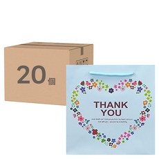 ABM KOREA 花朵感謝購物袋, 藍色, 20個