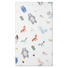 HA Baby Bed 嬰兒床包 一般嬰兒床專用 台灣製, 130 x 70cm, 熊與松鼠, 1個, 熊與松鼠 白色