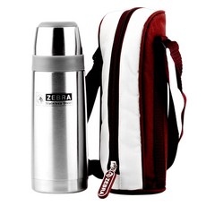 ZEBRA THAILAND 斑馬牌 304不銹鋼 真空瓶 附袋, 銀色, 450ml, 1個