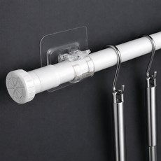 리빙홈디테일 홈 부착식 압축봉 ABS 브라켓, 투명, 4개