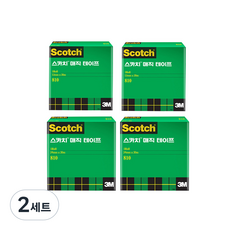 쓰리엠 스카치 매직 테이프 리필 12mm x 20m 2p + 리필 24mm x 20m 2p 세트, 혼합색상, 2세트