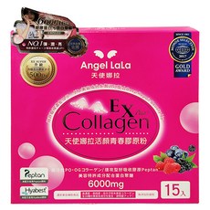 Angel LaLa 天使娜拉 活顏青春膠原粉 莓果風味 120g, 8g, 15包, 1盒
