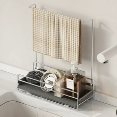 廚房水槽不鏽鋼瀝水菜瓜布抹布橡膠手套掛架, 單一顏色, 1個