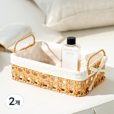 house recipe. PP仿藤編手提籃, 米色, 2個