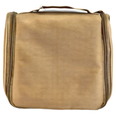 MUJI 無印良品 聚酯纖維吊掛盒型收納包/米色.約16x19x6cm, 1入, 1個