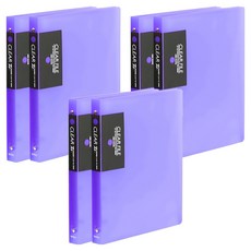 Heemang A4 40頁 O環透明文件夾 半透明, 紫色, 6個