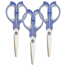 PLUS 台灣普樂士 剪刀 sc-165s 刀刃鋒利耐用 握柄舒適省力, 藍色, 3支