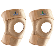 OppO 歐柏 COOLPRENE 護具 1230 可調式彈簧膝固定護套 膚色, 2個