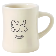 沐慕家居極 韓式馬克杯 350ml, 線條狗奔跑, 1個