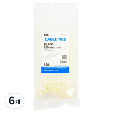 KDy 束線帶 小包裝 100入, 白色, 6個