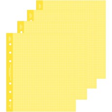 SECOND MANSION 6孔方格補充內頁 彩色02 黃色 4入, 1套, 64張