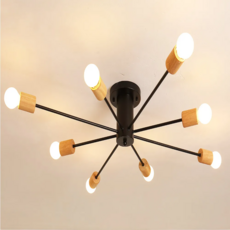 Honey Comb 北歐工業風半吸頂八燈KC2370-110 櫸木燈座, 1入