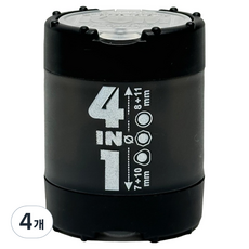 쿰 4in1 K4 카본 스틸 칼날 연필 전용 4홀 숏포인트 샤프너 직경 8mm, BLACK, 4개