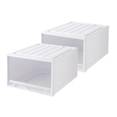 大容量抽屜式儲物箱, PP材質, 白色, 53 x 44 x 30cm, 2個