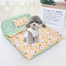 PASTEL PET 格紋寵物床套裝, 綠色