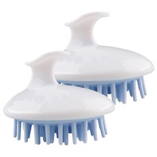 FINDYOU 矽膠頭皮按摩洗髮刷, 淡藍色, 2個