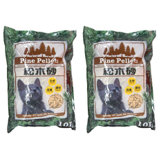 元氣王 大顆粒松木砂 (10L), 天然消臭貓砂, 尿液吸收, 適用於貓咪/兔子/寵物鼠/鳥類, 松木香氣, 2袋