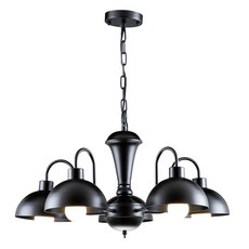 Honey Comb 美式鄉村風吊燈 經典造型燈罩 五燈設計 餐廳廚房照明首選, 1入, 黑