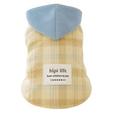 寵物寵穿搭系列 經典格紋寵毛孩背心衣, 1個, 米藍格