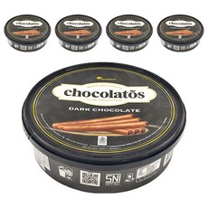 chocolatos 芝莉 迷你捲心酥 黑巧克力 罐裝, 190g, 5罐