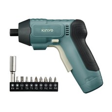 Kinyo 充電式電動起子 附起子頭10件組 + USB Type-C充電線, 1組