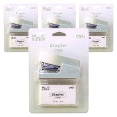 NUSIGN 漸層色迷你釘書機套組, 綠色, 4套