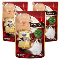 유니참긴노스푼 유니참 고양이 미쓰보시 구루메 포타쥬, 혼합색(참치/가다랑어맛), 35g, 3개