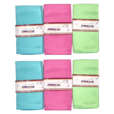 2MZJAE 廚房吸水雙面魚鱗抹布 顏色隨機 216g 9條裝, 25 x 25cm, 2包