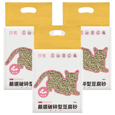 Earth Rated 莎賓 嚴選破碎型豆腐砂 A級豆腐貓砂, 6L, 2.5kg, 3包, 自然豆香味