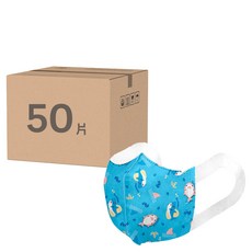 順易利 立體醫用口罩 寬耳兒童 S, 鯊魚寶寶, 50片, 1盒