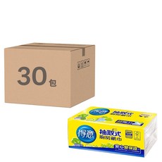 得意抽取式廚房紙巾, 單手抽取 輕巧尺寸, 100抽, 30包