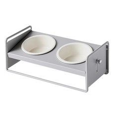 펫토 클린펫 반려동물 식기 각도조절 테이블 2구, 그레이, 1개
