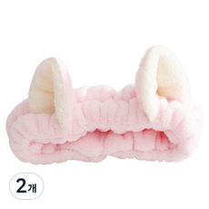 제이밀 고양이귀 세안밴드, 핑크, 2개