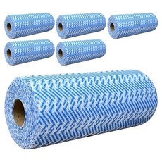 재사용 롤형 행주 키친타올 파랑 21 x 30 cm 50p, 6개, 1롤