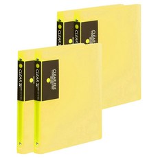 Heemang 半透明文件夾 40頁 3孔, 黃色, 4個