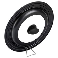 FREIZ 和平 Leanz 2 立窗兩用罩 RE-7372 鍋蓋 26 x 28 x 30cm 透明玻璃 站立式設計 適用多種鍋具, 1個, 黑色 + 透明