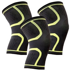 AOLIKES 奧力克斯 彈力護膝, 7718 號 淺綠色, L 號 適合腿圍 42cm~47cm, 3雙