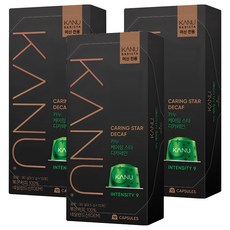 카누 바리스타 머신 전용 캡슐커피 케어링스타 디카페인, 9.5g, 10개입, 3개