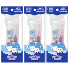 Shallop 刷樂 兒童潔牙組 顏色隨機 42g, 3組