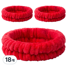 Nalli Sisters 簡約洗臉髮帶, 18個, 19 紅色 三線