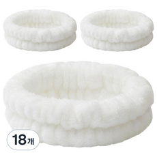 Nalli Sisters 簡約洗臉髮帶, 18個, 15 白色 三線