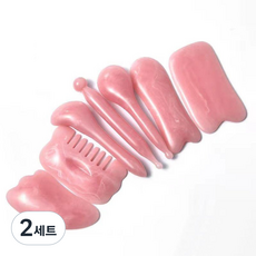 셀리빙 올인원 경락 괄사마사지 7종 세트, 핑크, 2세트
