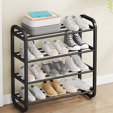 Evright 組裝式多層玄關鞋架 4層, 黑色, 1個