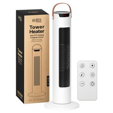 홈플래닛 PTC 타워형 온도제어 디지털 온풍기 리모컨 포함, 화이트, NSBE-200GR