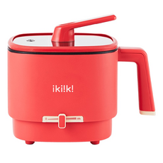 ikiiki 伊崎家電 雙電壓輕旅隨行鍋 231 x 166 x 157mm 紅色 1030g, IK-TK4301