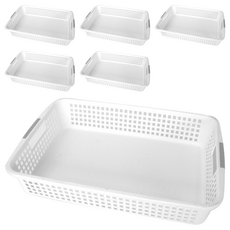 데코 다용도 직사각 바구니 3호, 화이트, 6개
