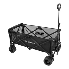 KZM OUTDOOR 個性可開式手拉車, 黑色, 1個