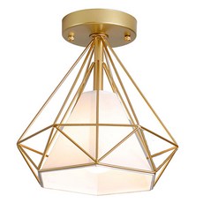 Honey Comb 美式工業風單吸頂布罩玄關燈, 26 x 25cm, 金色, 簡約設計, 1入