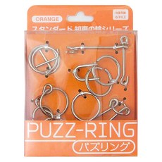 hanayama 益智金屬環組合包, 5組, 橘色, 1盒