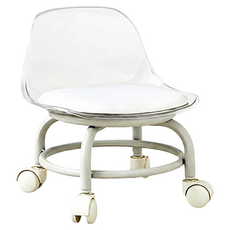 Leobin 靜音坐式滾輪椅, 透明白, 1個